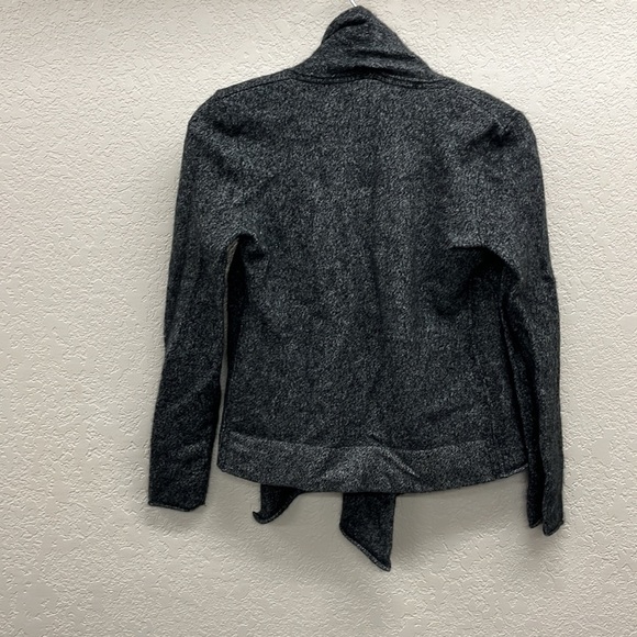 AQUA Cashmere Heathered Black Open Front Cardigan S - Picture 4 of 5